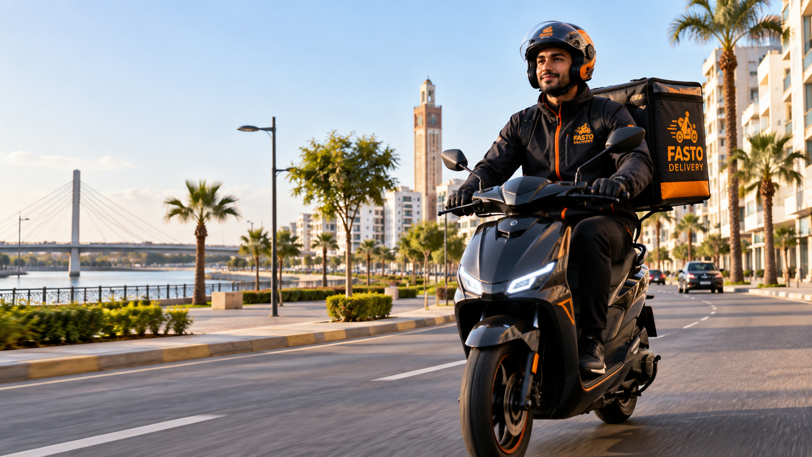 Livreur FASTO DELIVERY à scooter dans Kénitra